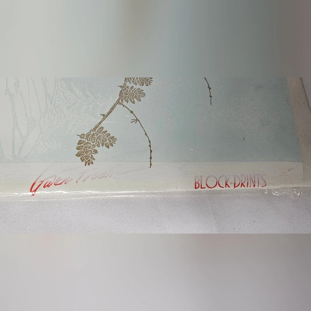 Gwen Frostic Original Block Prints Stationery Set Vtg Michigan Nature Trees NOS